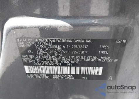 2018 Toyota Rav4 Xle from USA, damaged, VIN 2T3WFREV7JW470959